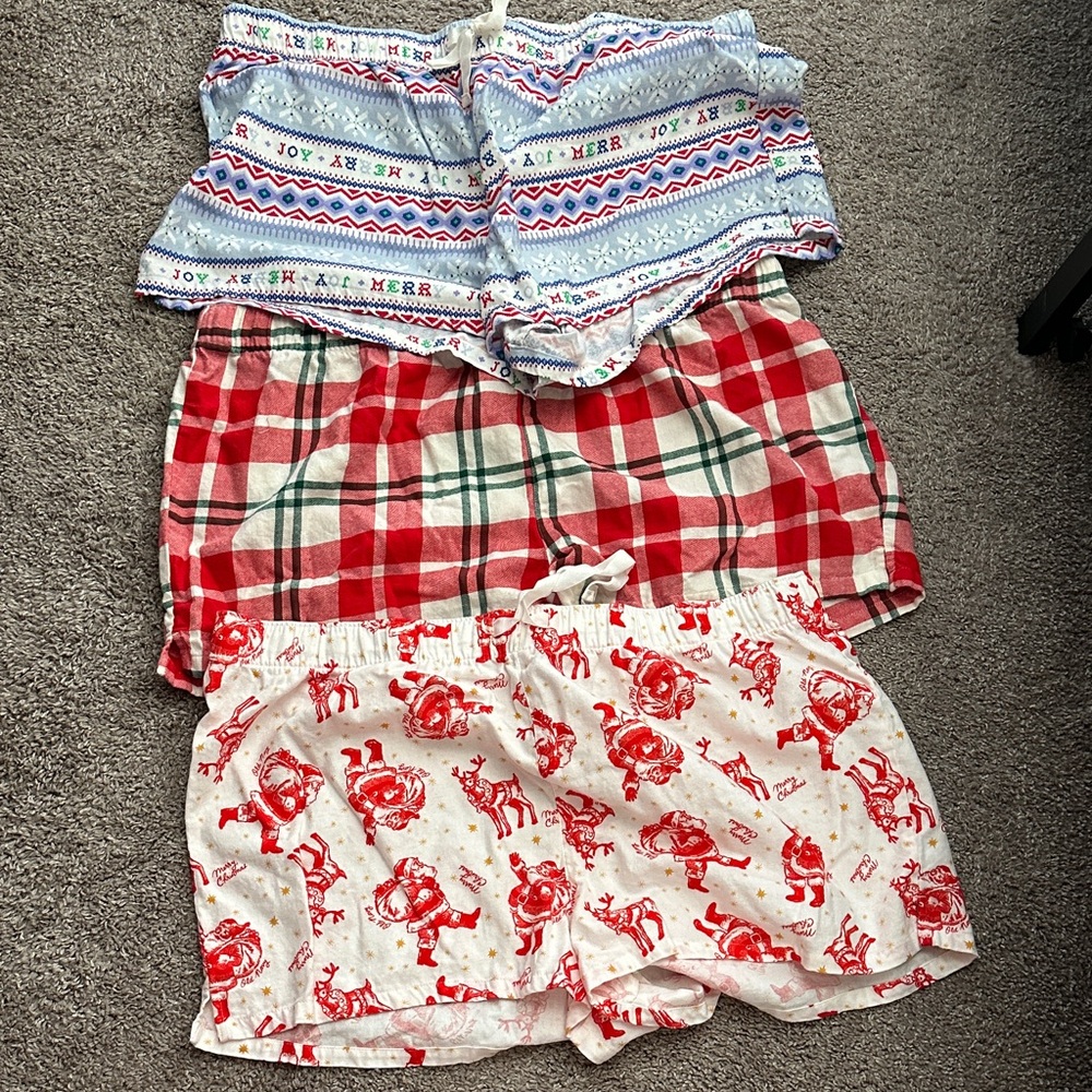 Festive Holiday Pajama Shorts